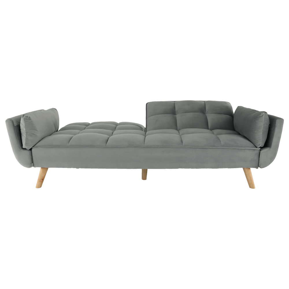 Colţar extensibil, catifea gri deschis / fag, KAPRERA NEW