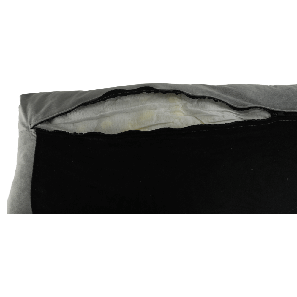 Colţar extensibil, catifea gri deschis / fag, KAPRERA NEW