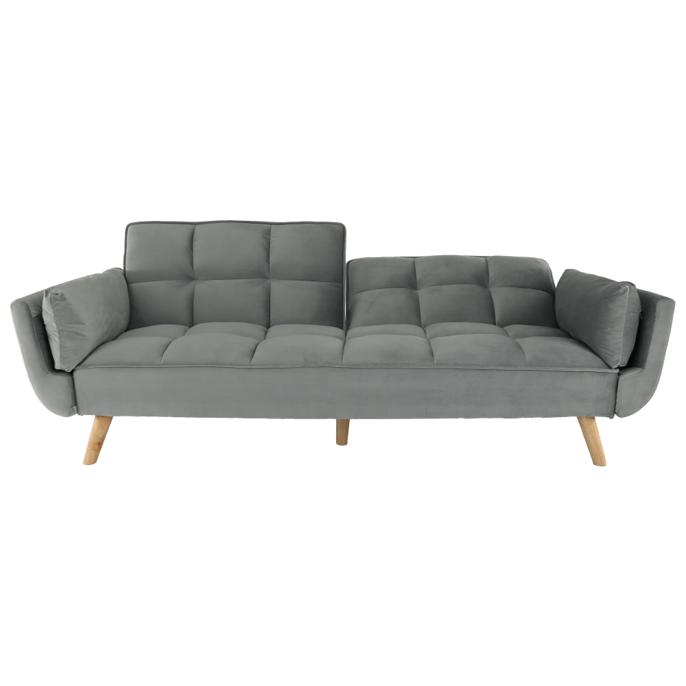 Colţar extensibil, catifea gri deschis / fag, KAPRERA NEW