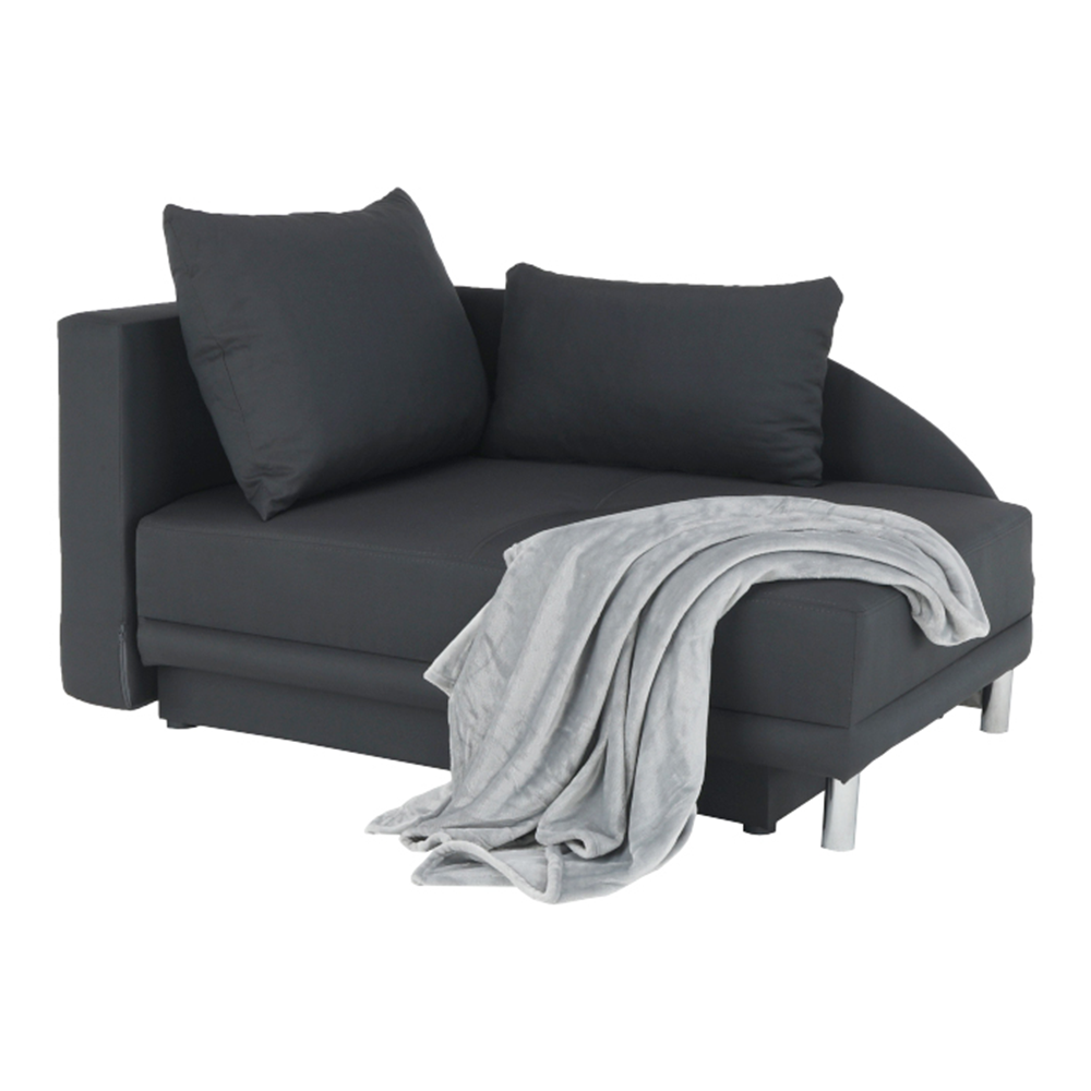 Colţar extensibil, material textil gri-negru, stânga, LAUREL