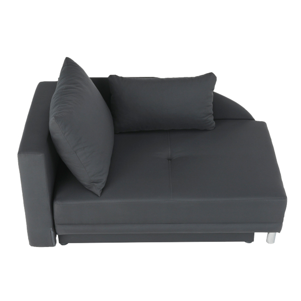 Colţar extensibil, material textil gri-negru, stânga, LAUREL
