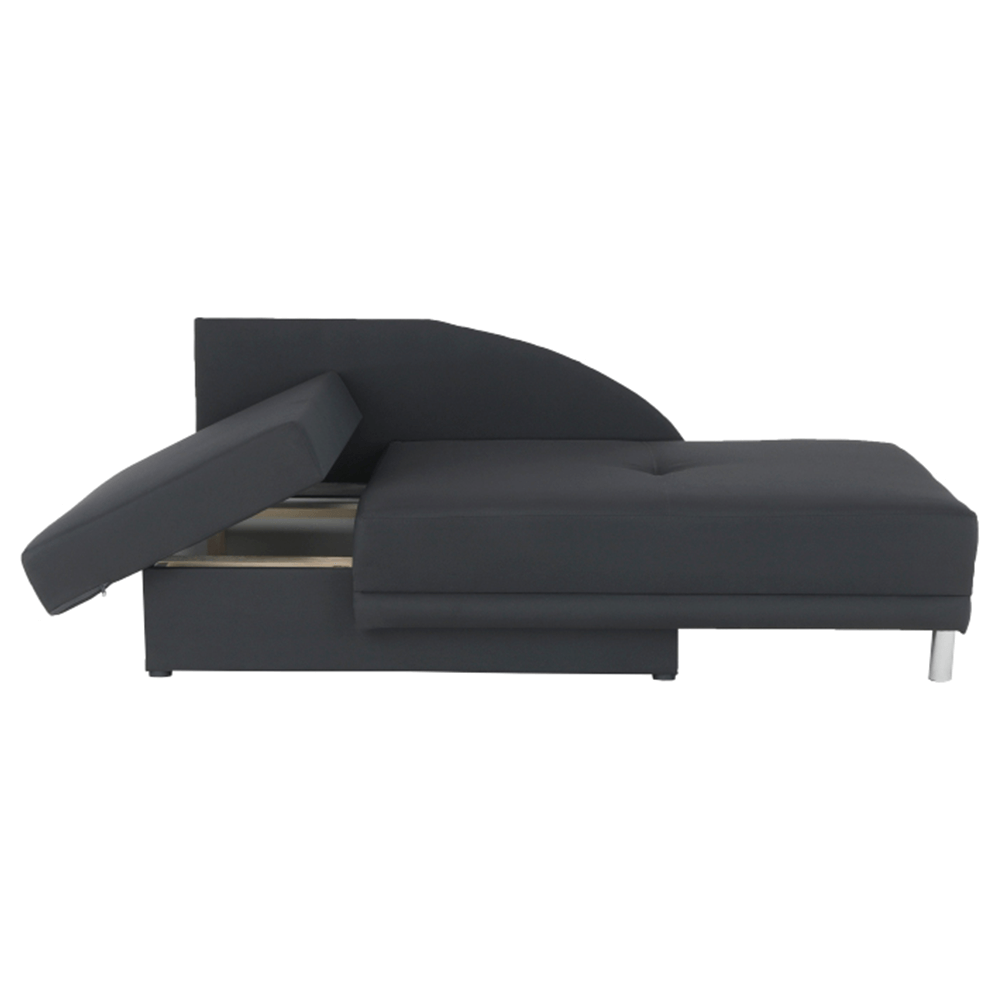 Colţar extensibil, material textil gri-negru, stânga, LAUREL