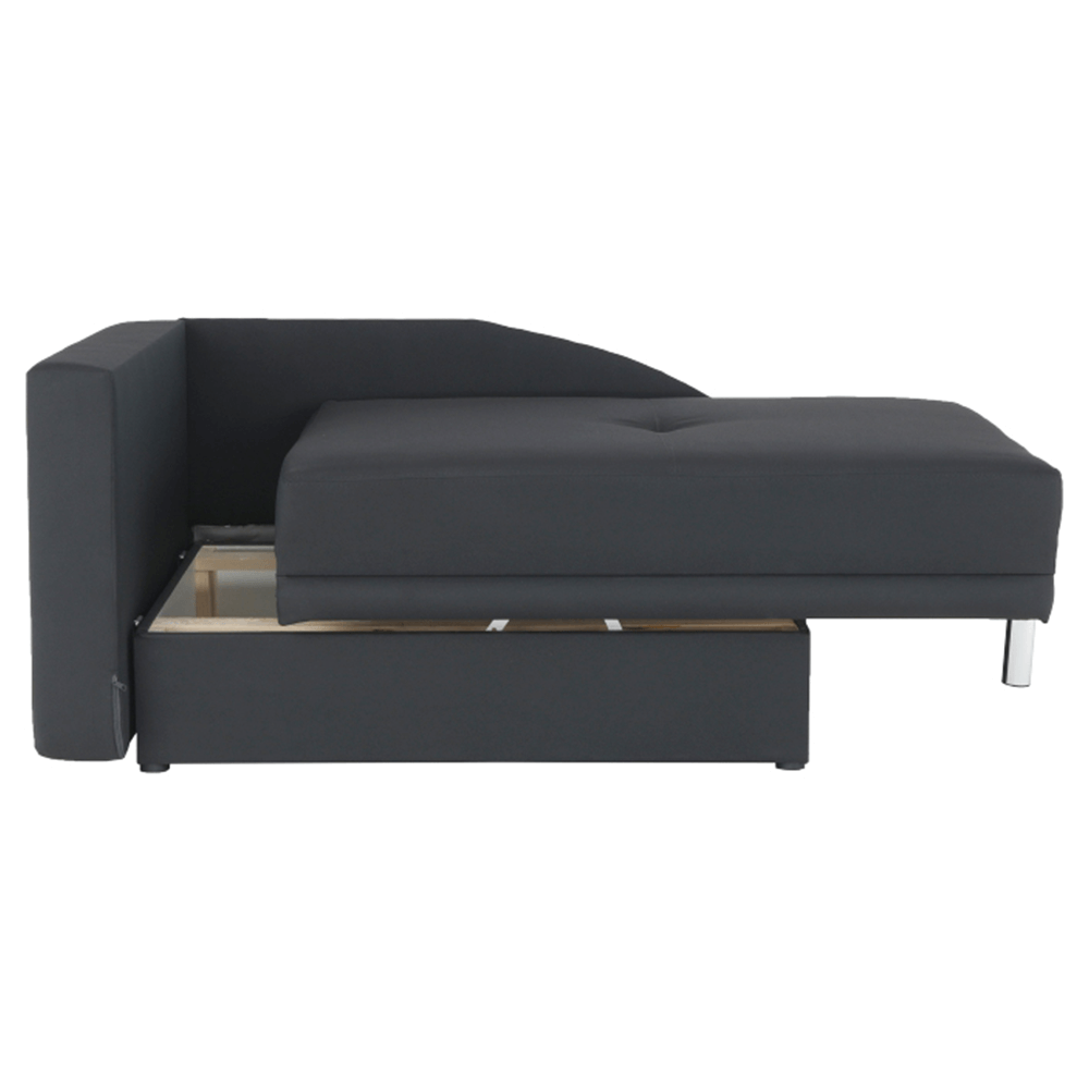 Colţar extensibil, material textil gri-negru, stânga, LAUREL