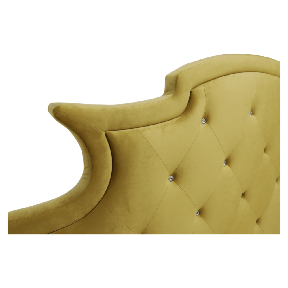 Pat de lux, catifea Velvet auriu, 160x200, REINA
