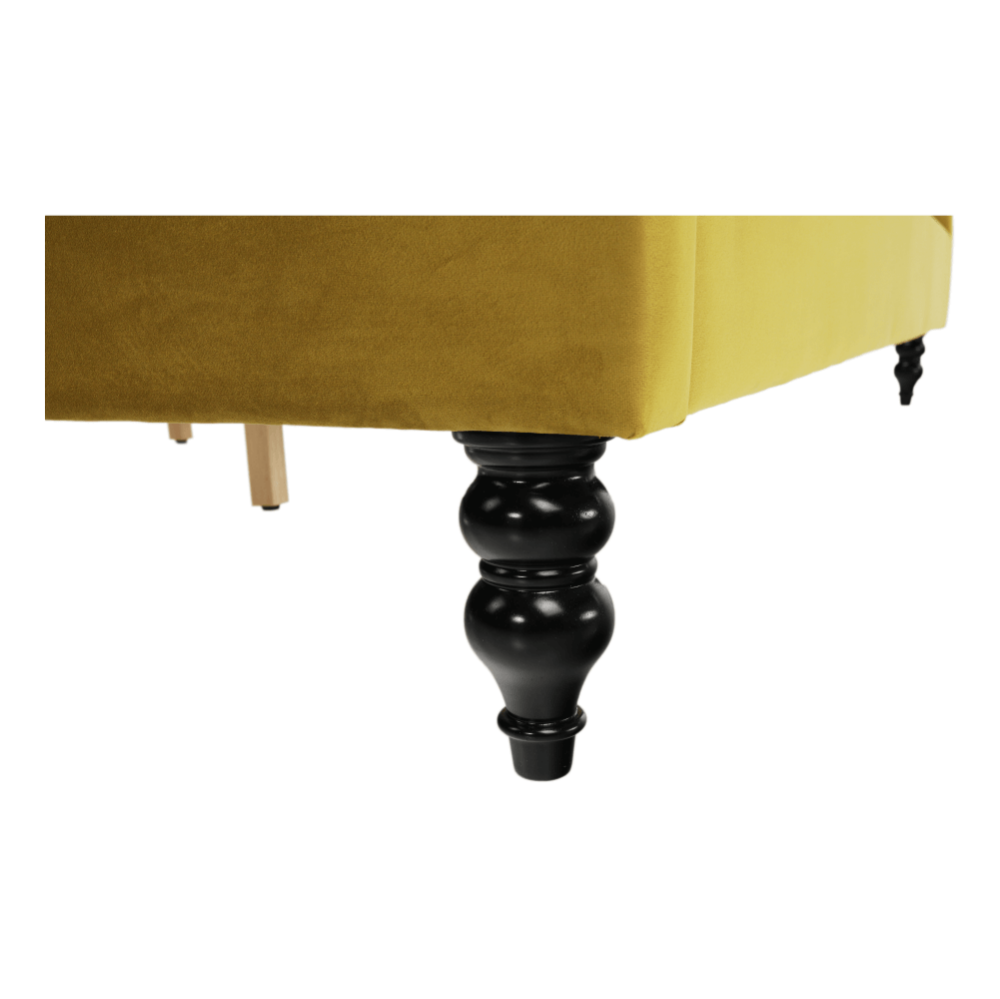 Pat de lux, catifea Velvet auriu, 160x200, REINA