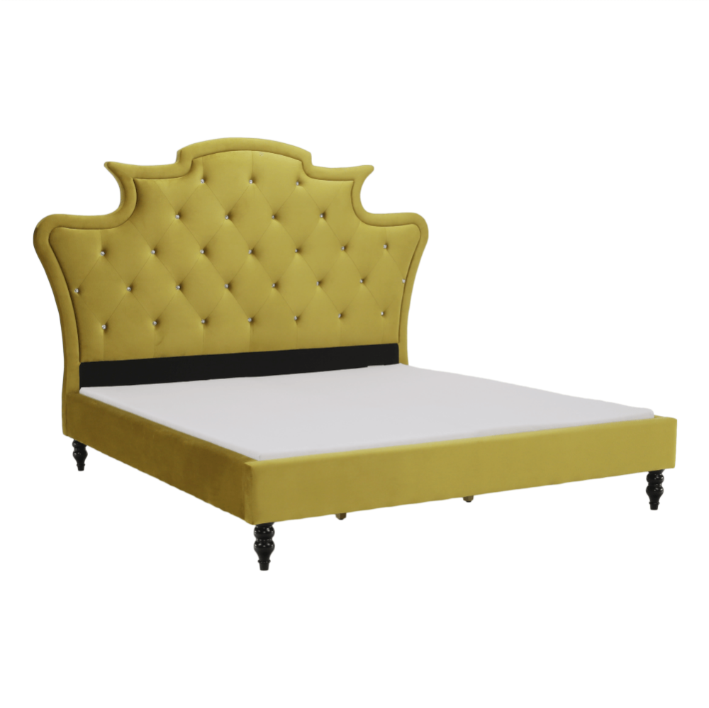 Pat de lux, catifea Velvet auriu, 160x200, REINA