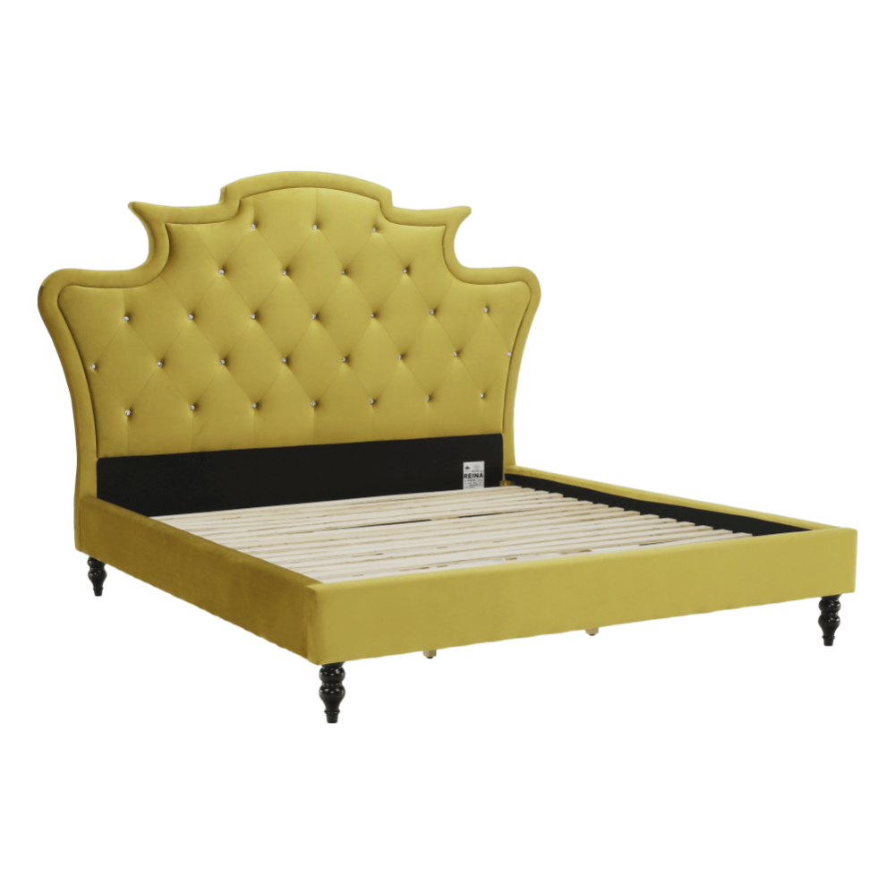 Pat de lux, catifea Velvet auriu, 160x200, REINA