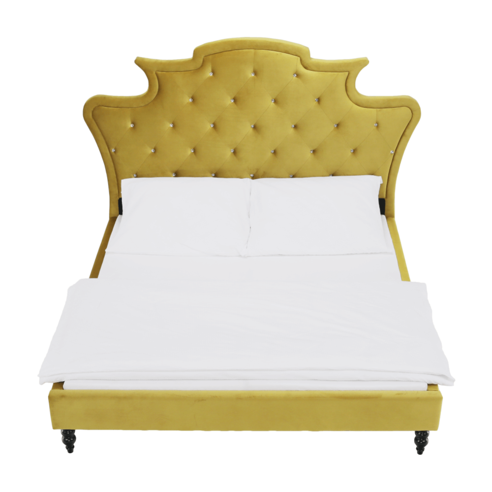 Pat de lux, catifea Velvet auriu, 160x200, REINA