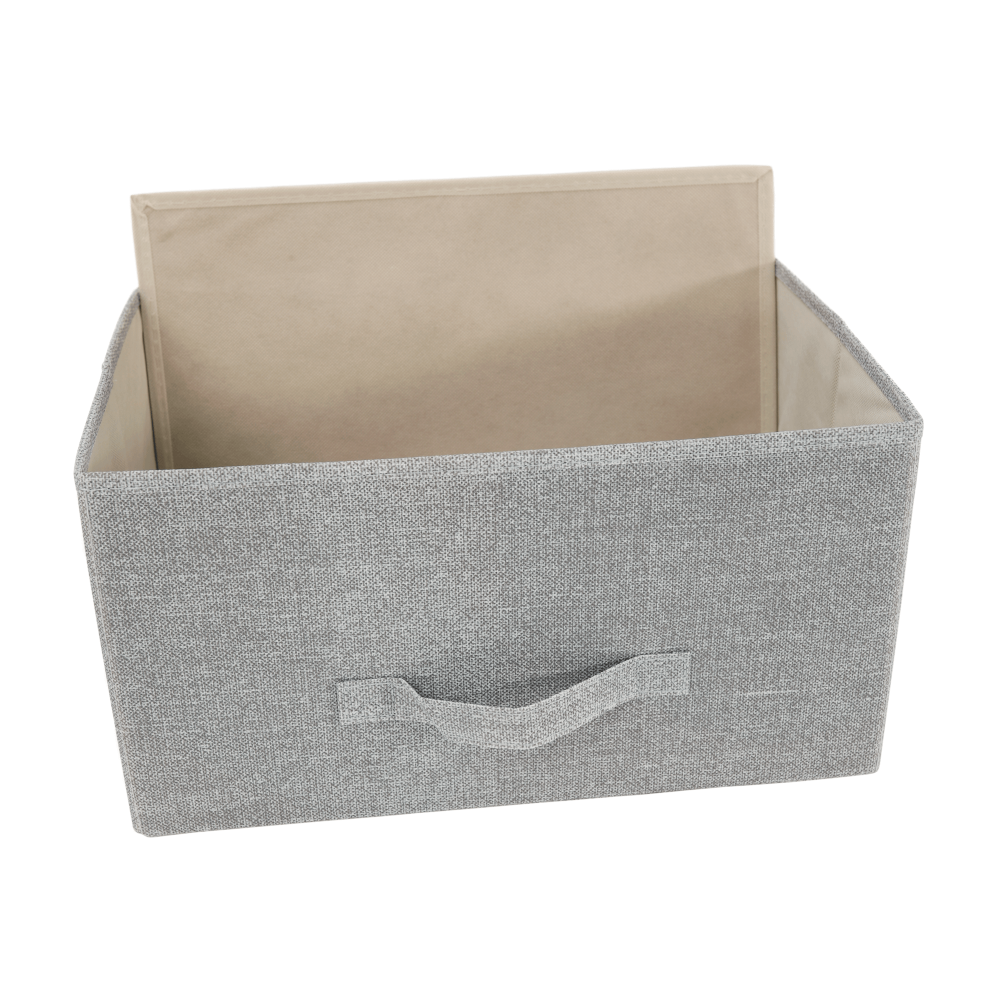 Comodă cu sertare din material textil, gri/alb/gri deschis, ROSITA TYP 4