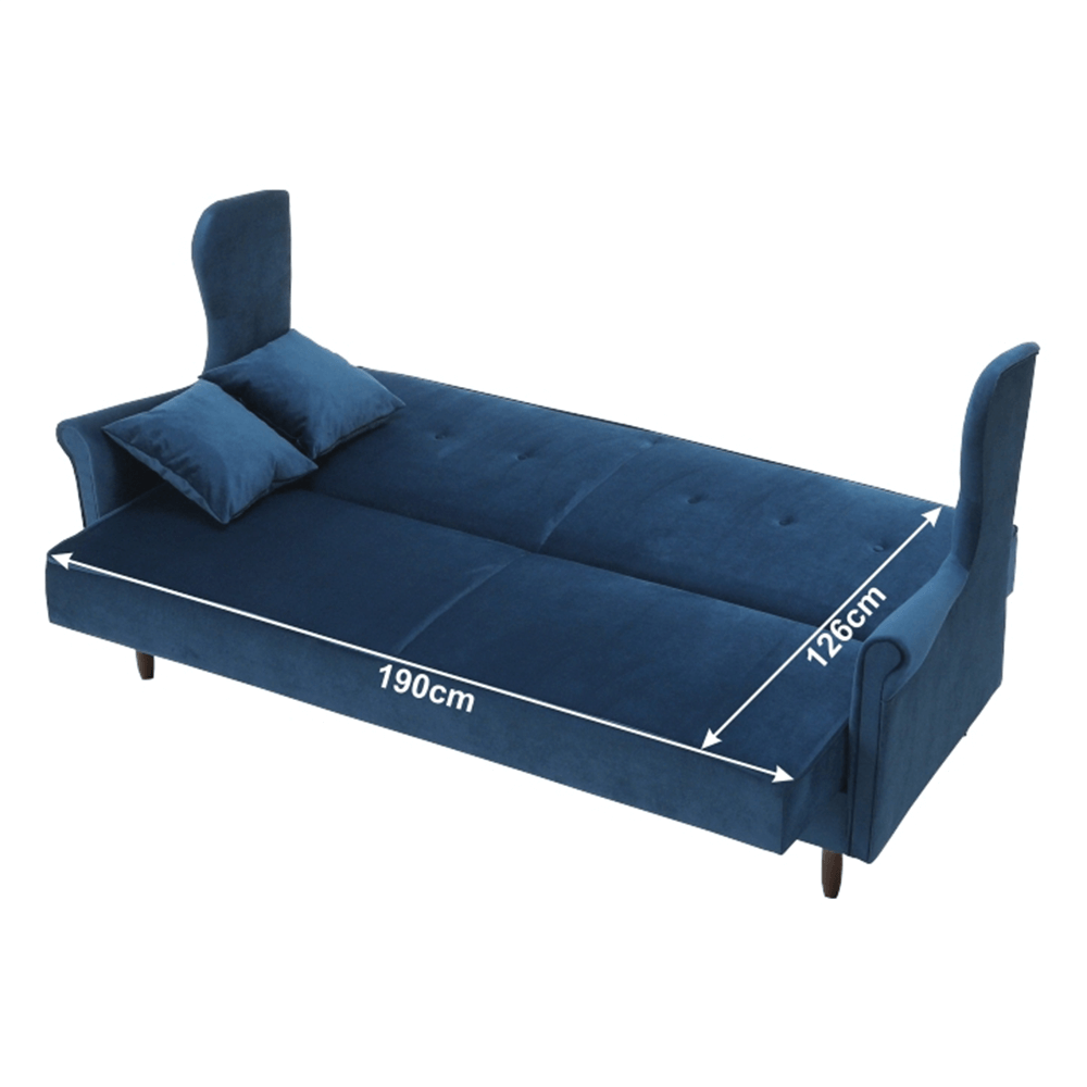 Colţar extensibil, material textil albastru, COLUMBUS