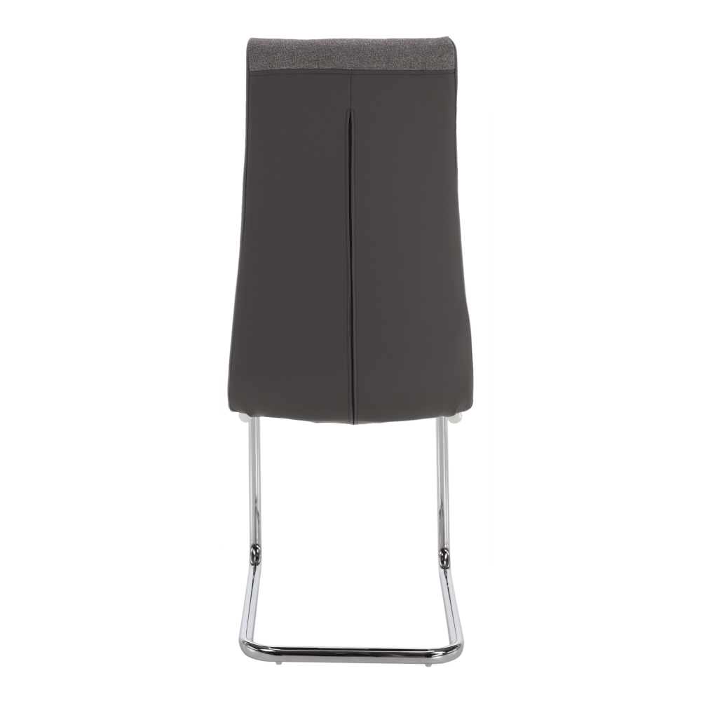 Scaun bucătărie, material textil gri deschis/piele ecologică gri/crom, SALOMA NEW