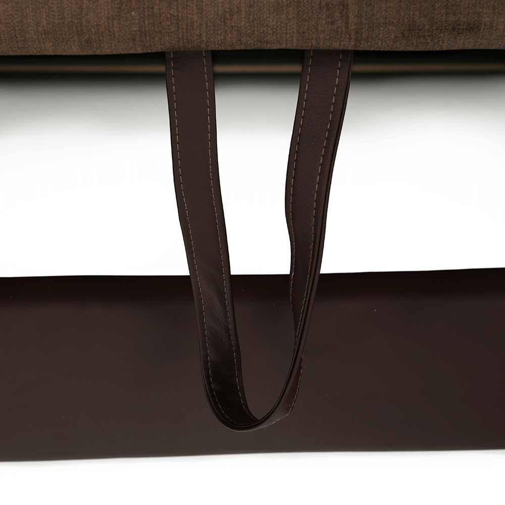 Colţar, piele ecologică maro/material textil maro, SANTIAGO U MARE