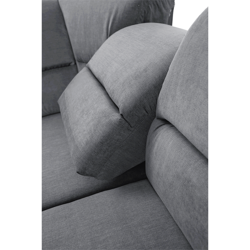 Colţar extensibil, material textil gri, model stânga, SANTIAGO