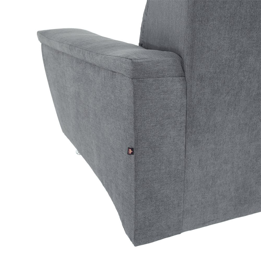 Colţar extensibil, material textil gri, model stânga, SANTIAGO