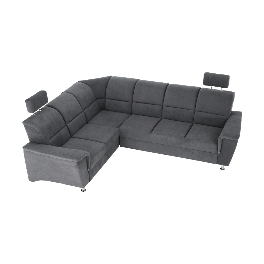 Colţar extensibil, material textil gri, model stânga, SANTIAGO