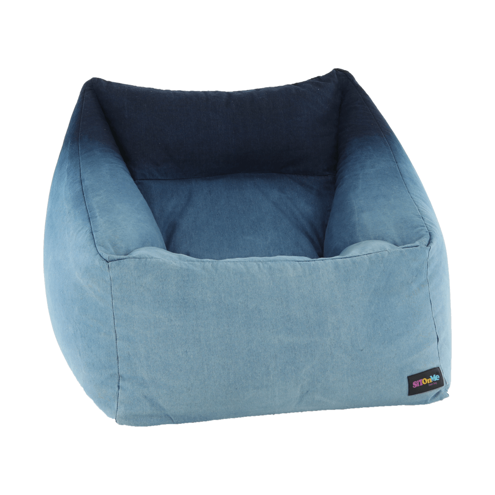 Fotoliu tip sac, material textil jeans, KOZANIT