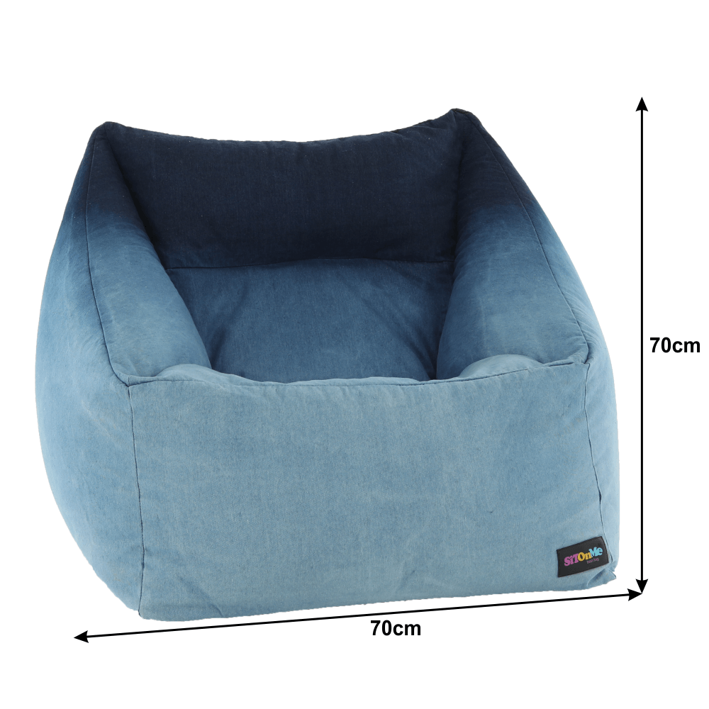 Fotoliu tip sac, material textil jeans, KOZANIT