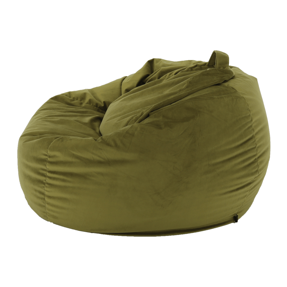 Fotoliu tip sac, material textil verde măsliniu, TRIKALO