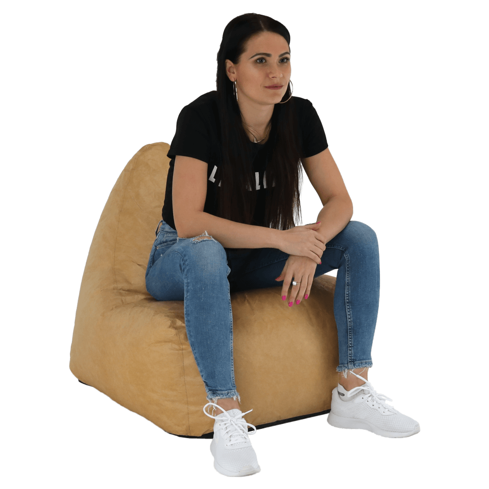 Fotoliu tip sac, material textil bej, RIMINO TIPUL 1