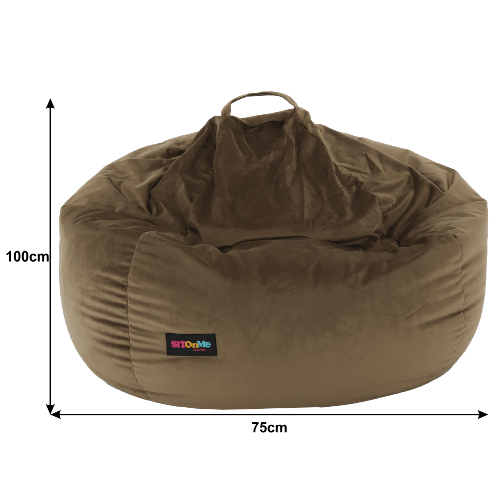 Fotoliu tip sac, material textil gri-maro TAUPE, TRIKALO