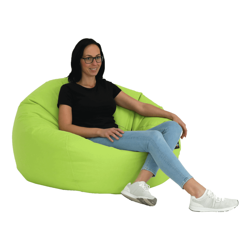 Fotoliu tip sac, material textil verde, KATANI