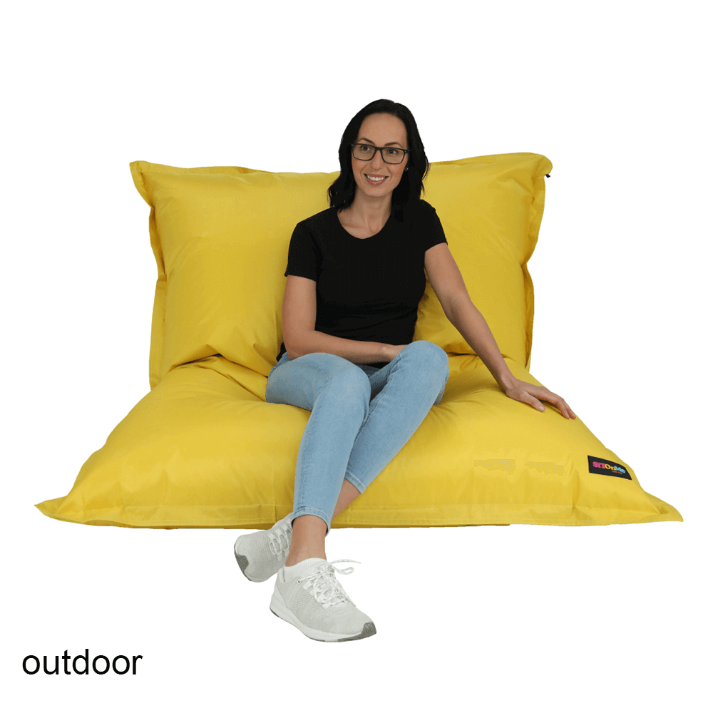 Fotoliu tip sac, material textil galben, GETAF