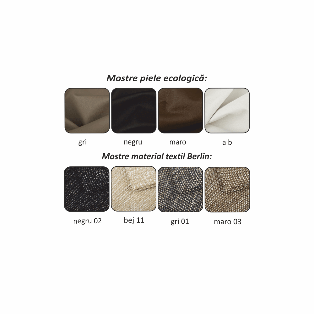 Colţar, piele ecologică/ alb/material  gri melir, TONIKS
