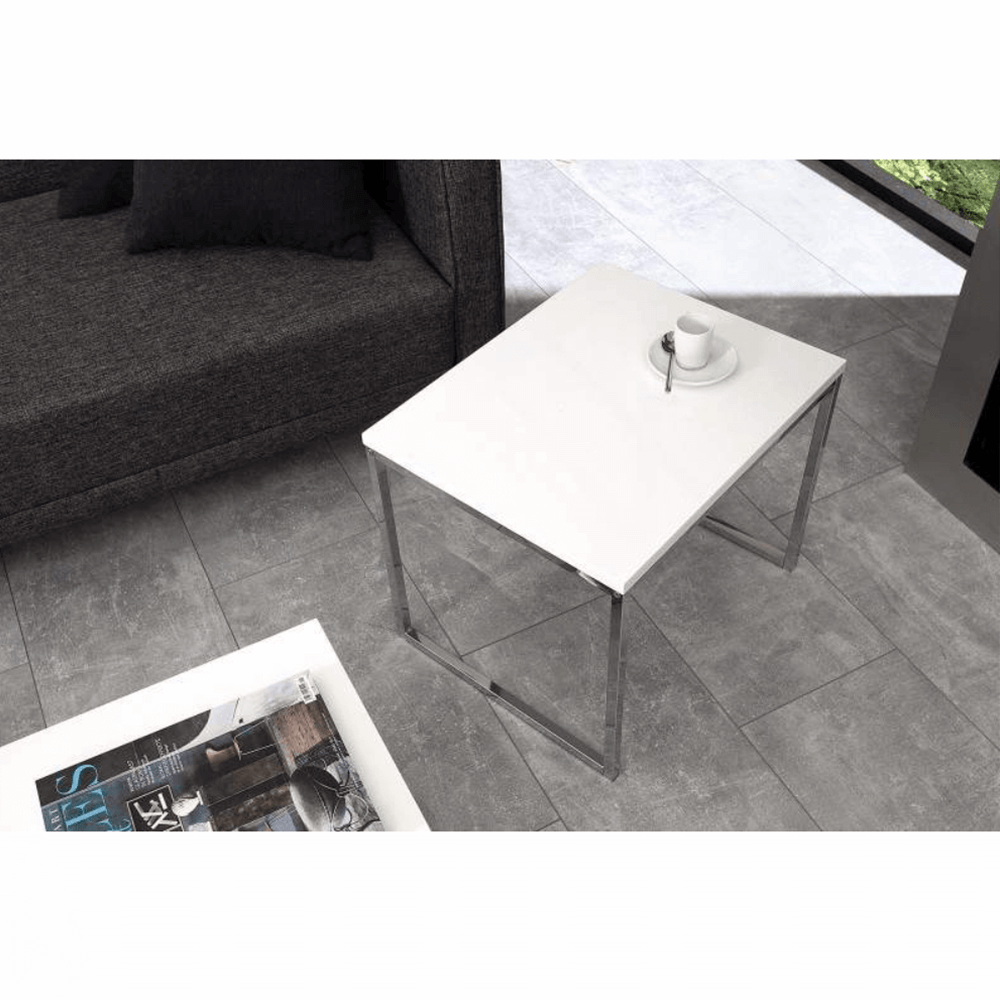 Set 2 măsuţe de cafea, alb extra lucios, ENISOL TYP 2