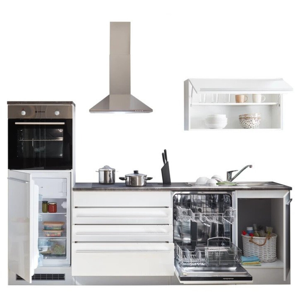 Set bucatarie Pattburg II, material MDF/PAL, alb lucios