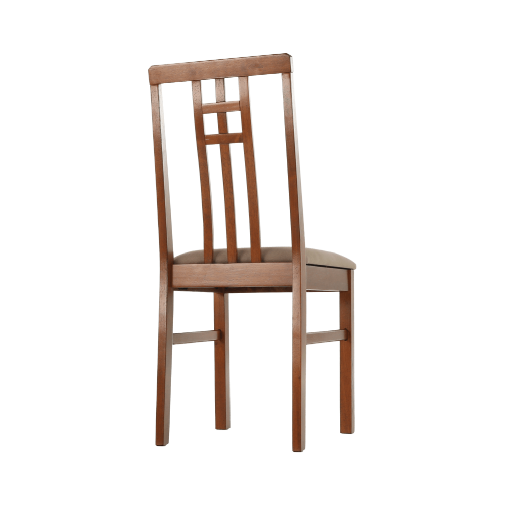Scaun, stejar închis/textil gri cu bej, SILAS