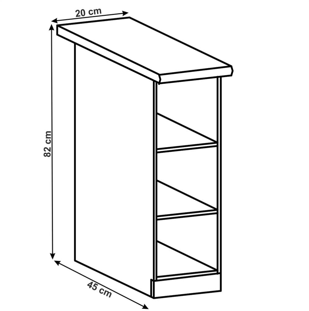 Cabinet inferior deschis, alb, LAYLA D20P