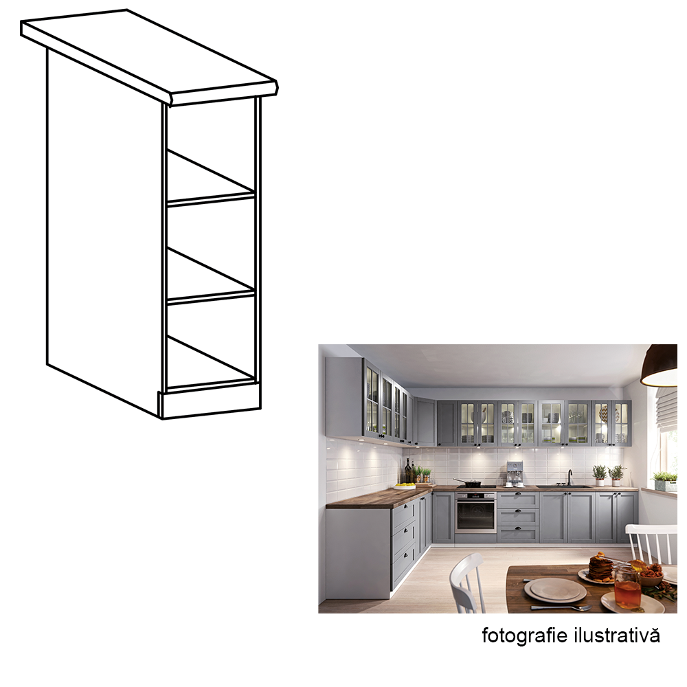 Cabinet inferior deschis, alb, LAYLA D20P