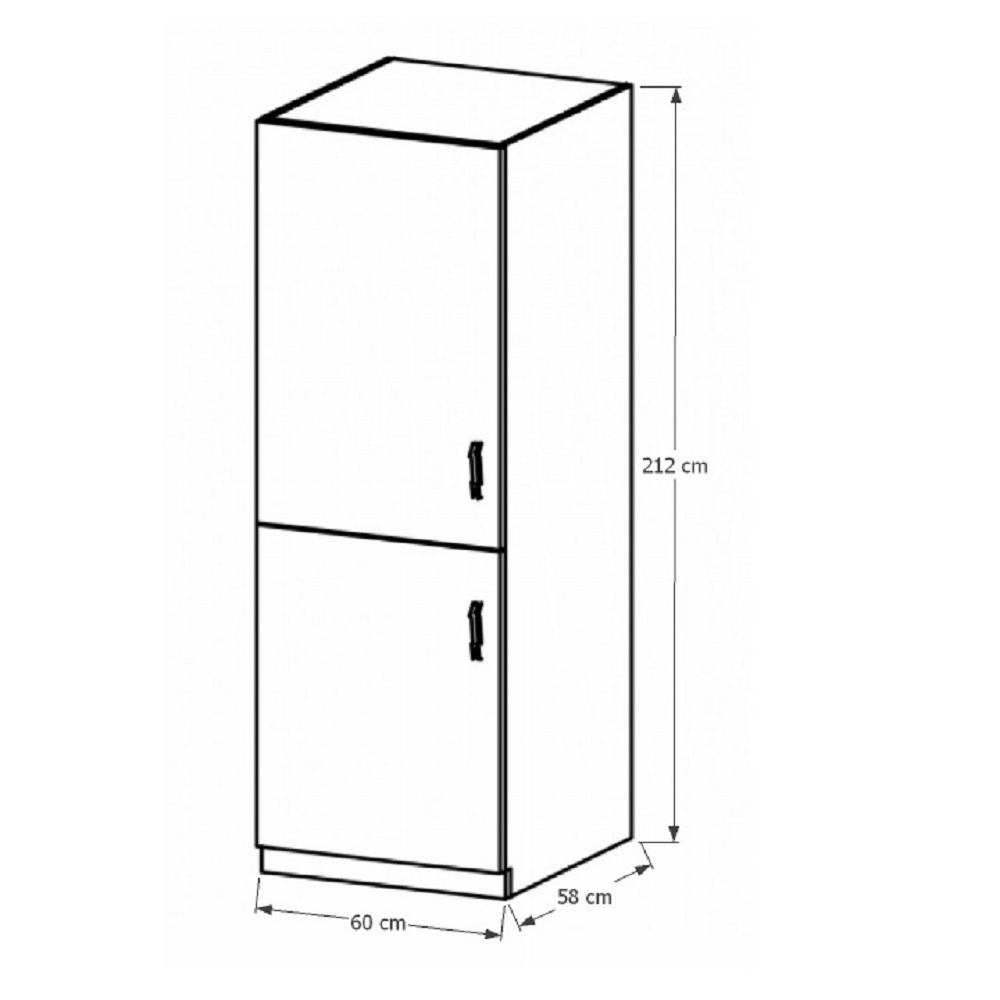 Dulap D60ZL pentru frigider încorporat, model stânga, nuc Milano, SICILIA