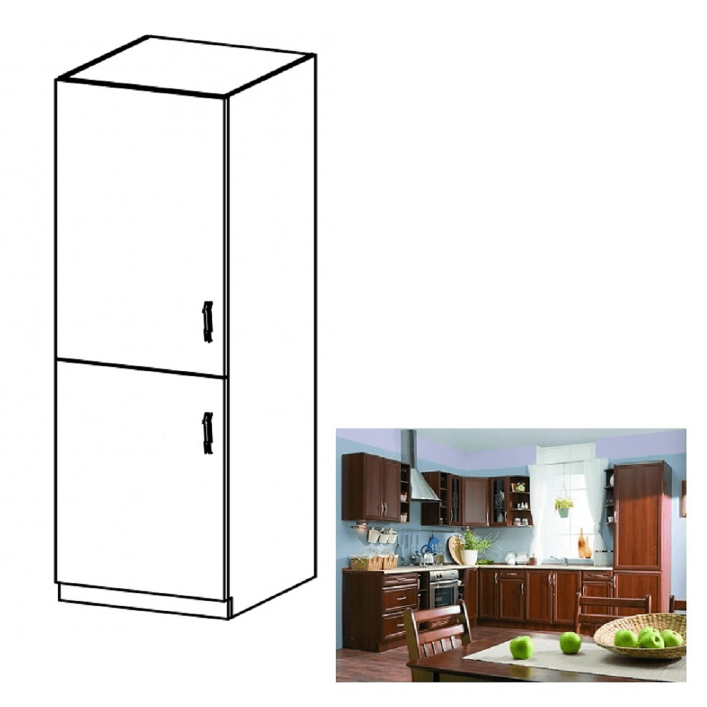 Dulap D60ZL pentru frigider încorporat, model stânga, nuc Milano, SICILIA