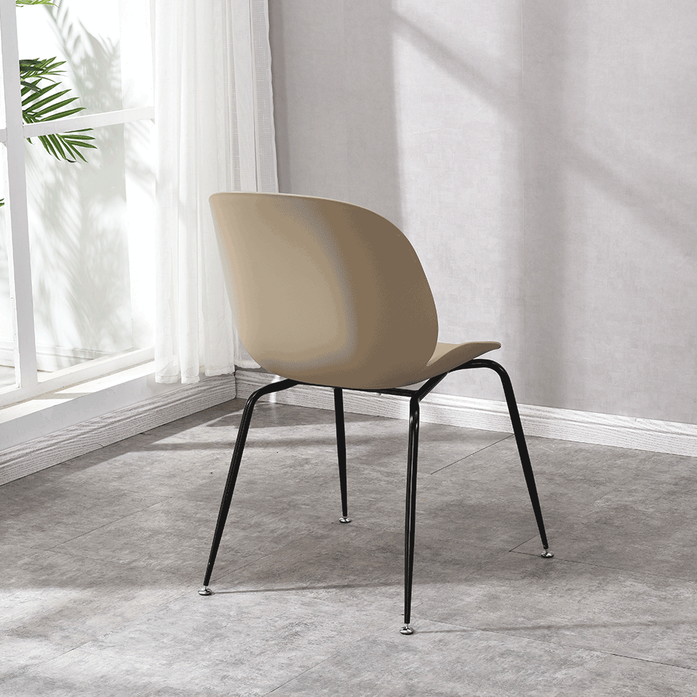 Scaun, bej / negru, plastic / metal, SONAIA