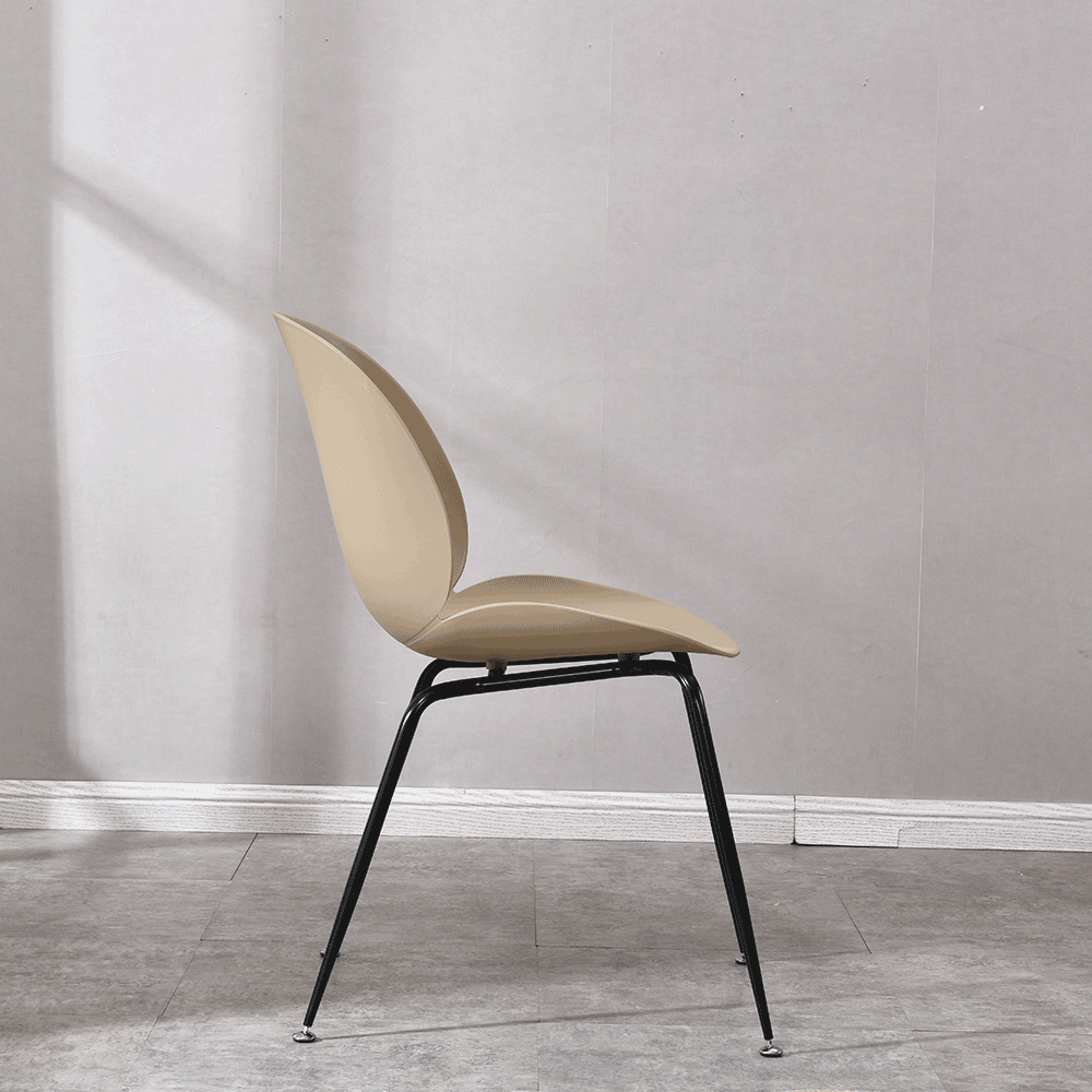 Scaun, bej / negru, plastic / metal, SONAIA