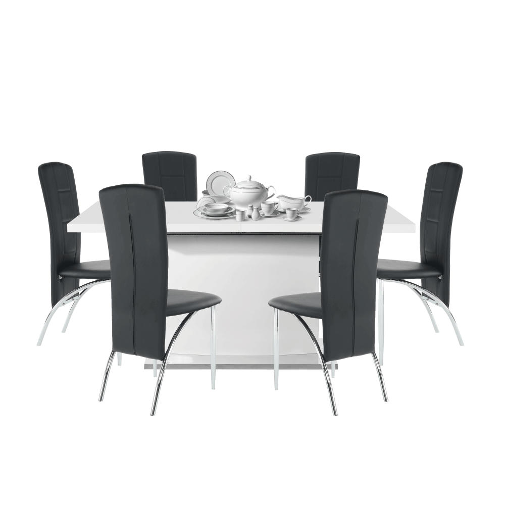 Masă de dining culoare albă HG, KORINTOS