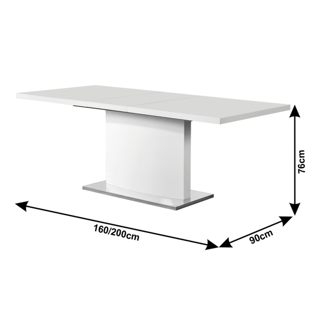 Masă de dining culoare albă HG, KORINTOS