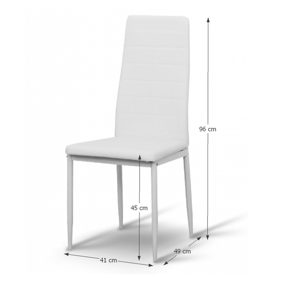 Scaun, piele eco albă/metal alb, COLETA NOVA