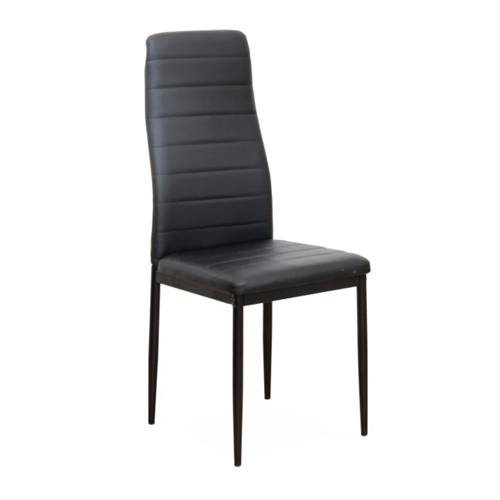 Scaun, piele eco neagră/metal negru, COLETA NOVA