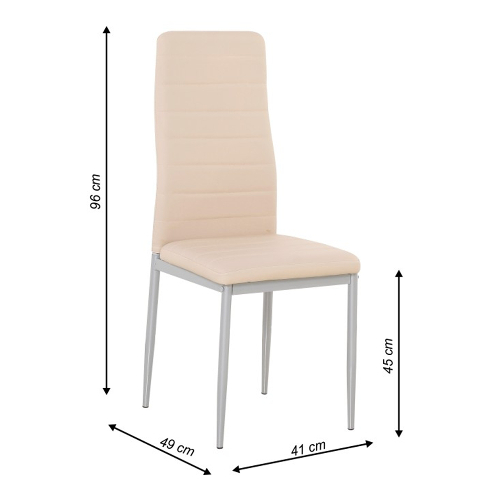 Scaun, piele eco roz pudră/metal gri, COLETA NOVA