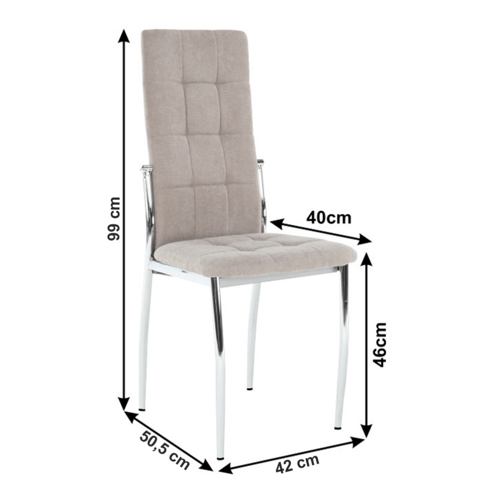 Scaun bucătărie, material textil maro/metal, ADORA NEW