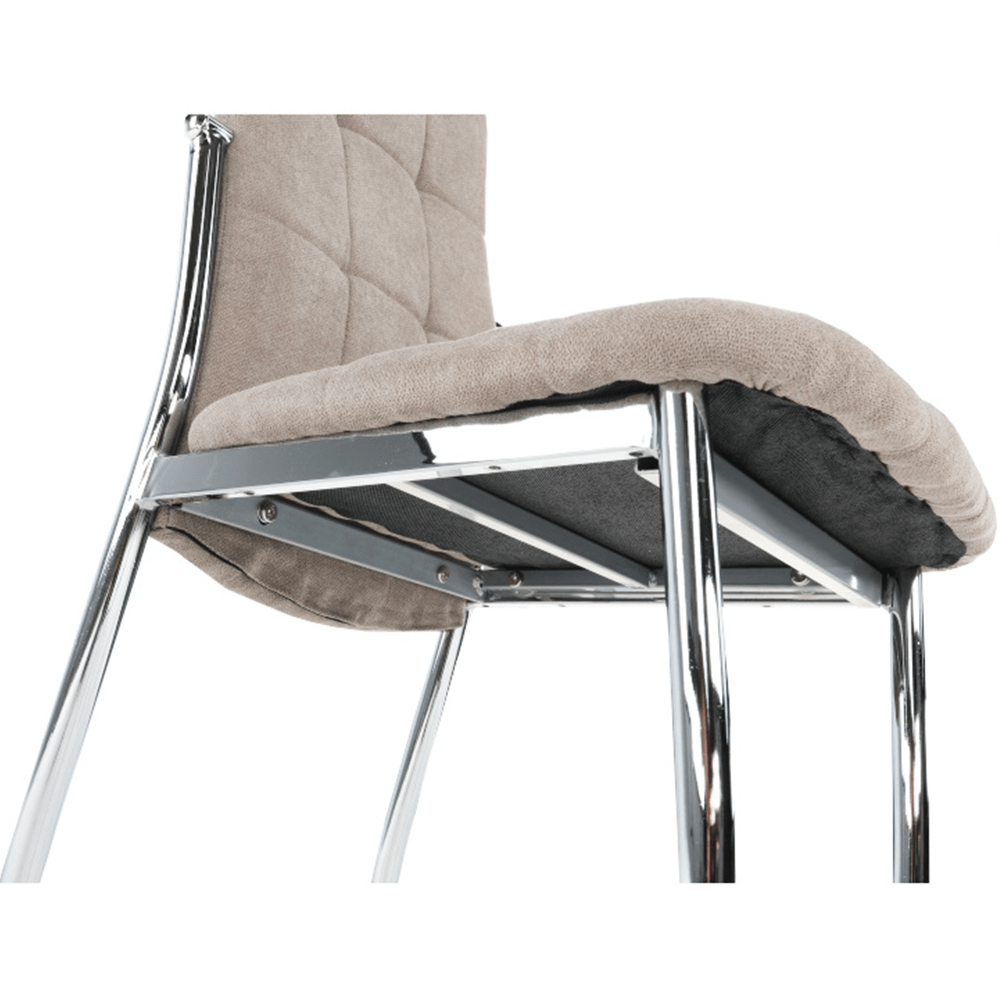 Scaun bucătărie, material textil maro/metal, ADORA NEW