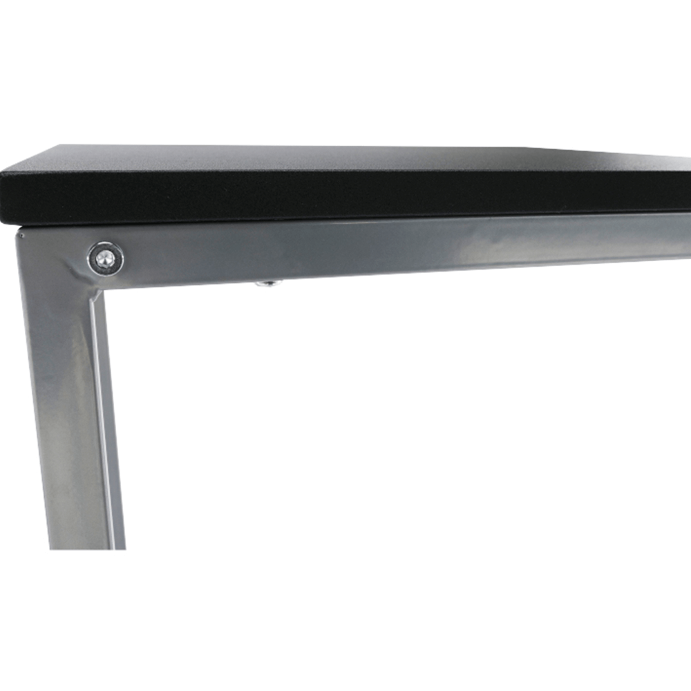 Masă portabilă, negru/metal argint, MANNY