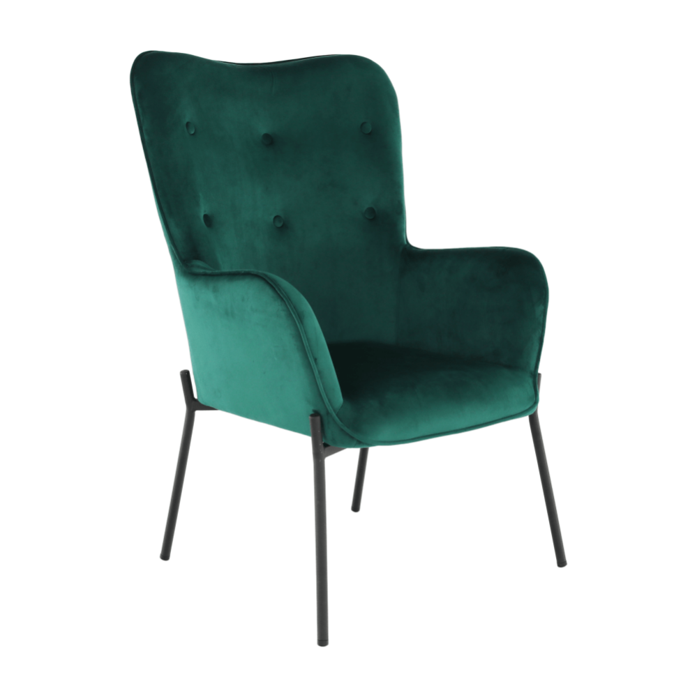 Fotoliu de design, catifea Velvet smarald, SURIL