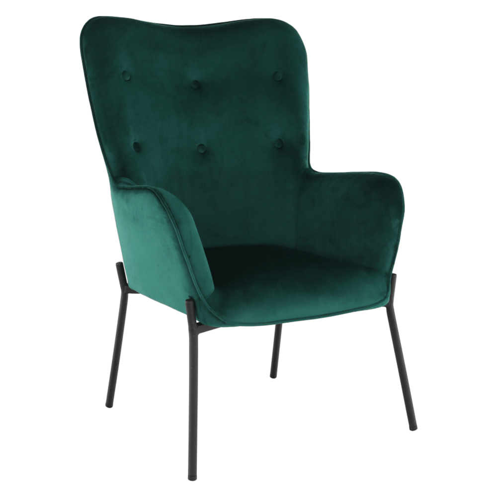 Fotoliu de design, catifea Velvet smarald, SURIL