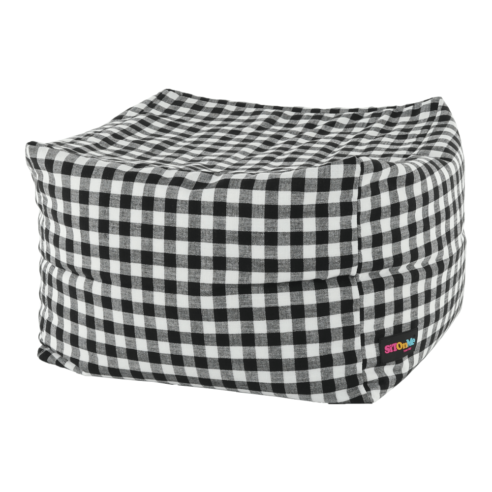 Taburet, negru/alb, KRETON