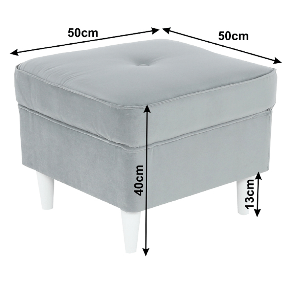 Taburet modern, gri deschis/alb, RUTINO