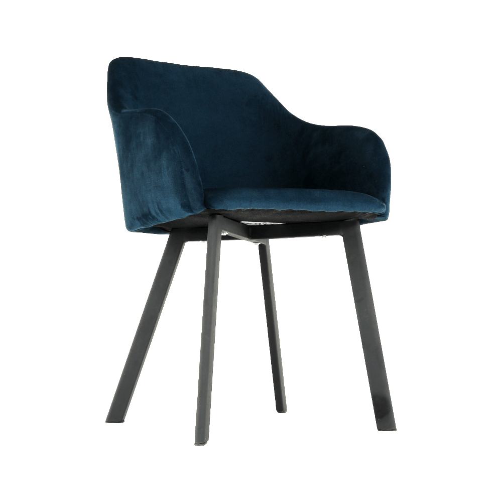 Scaun dining, albastru/negru, TANDEL