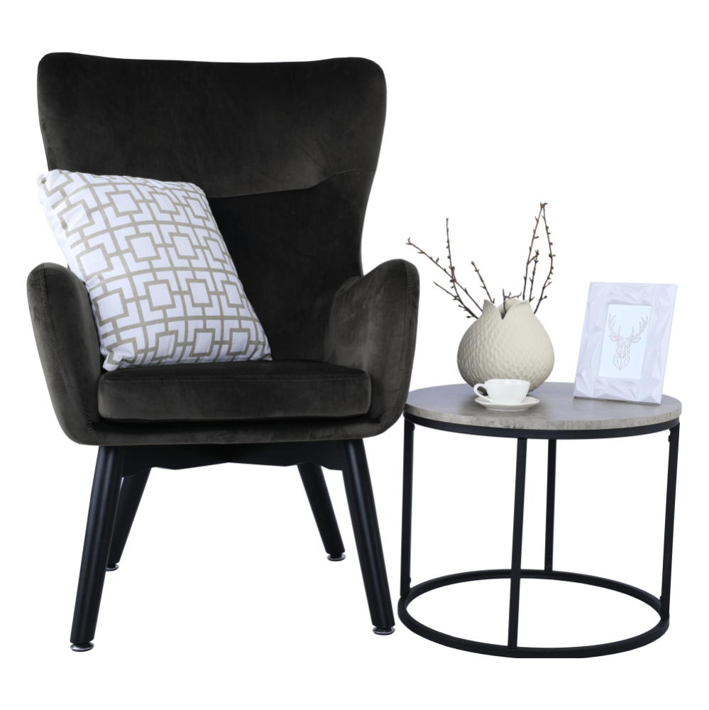 Fotoliu de design, catifea Velvet gri maroniu TAUPE, TENAL